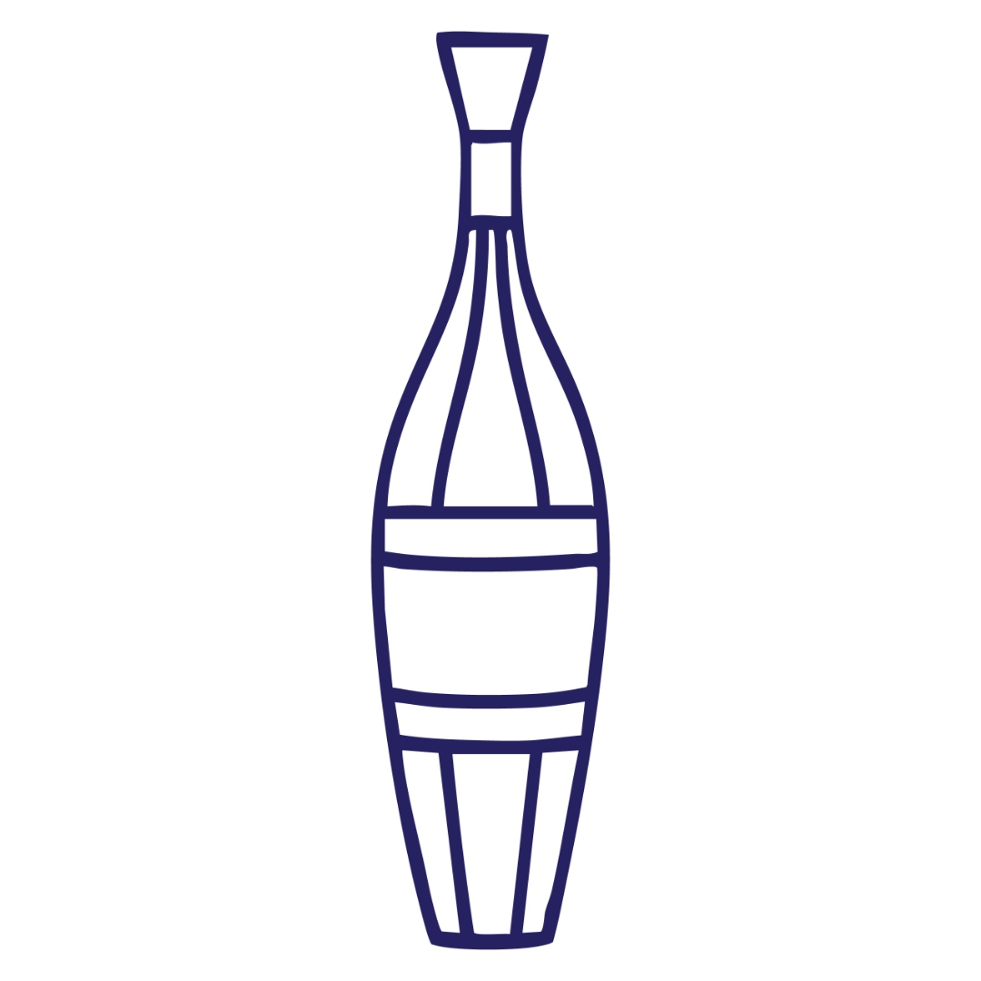 Navy bottle — Midtown Bowl brand illustration