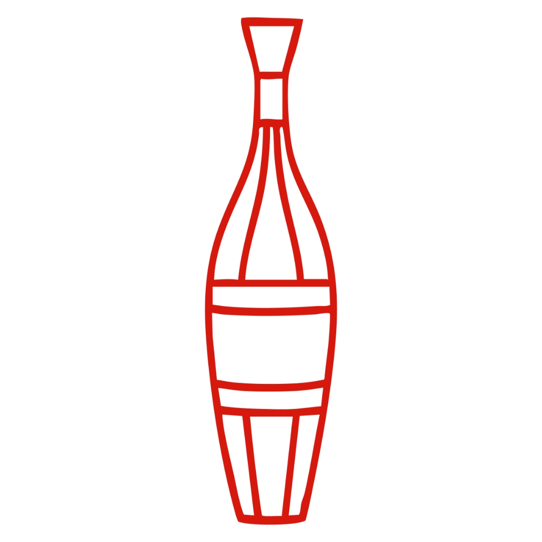 Red bottle — Midtown Bowl brand illustration